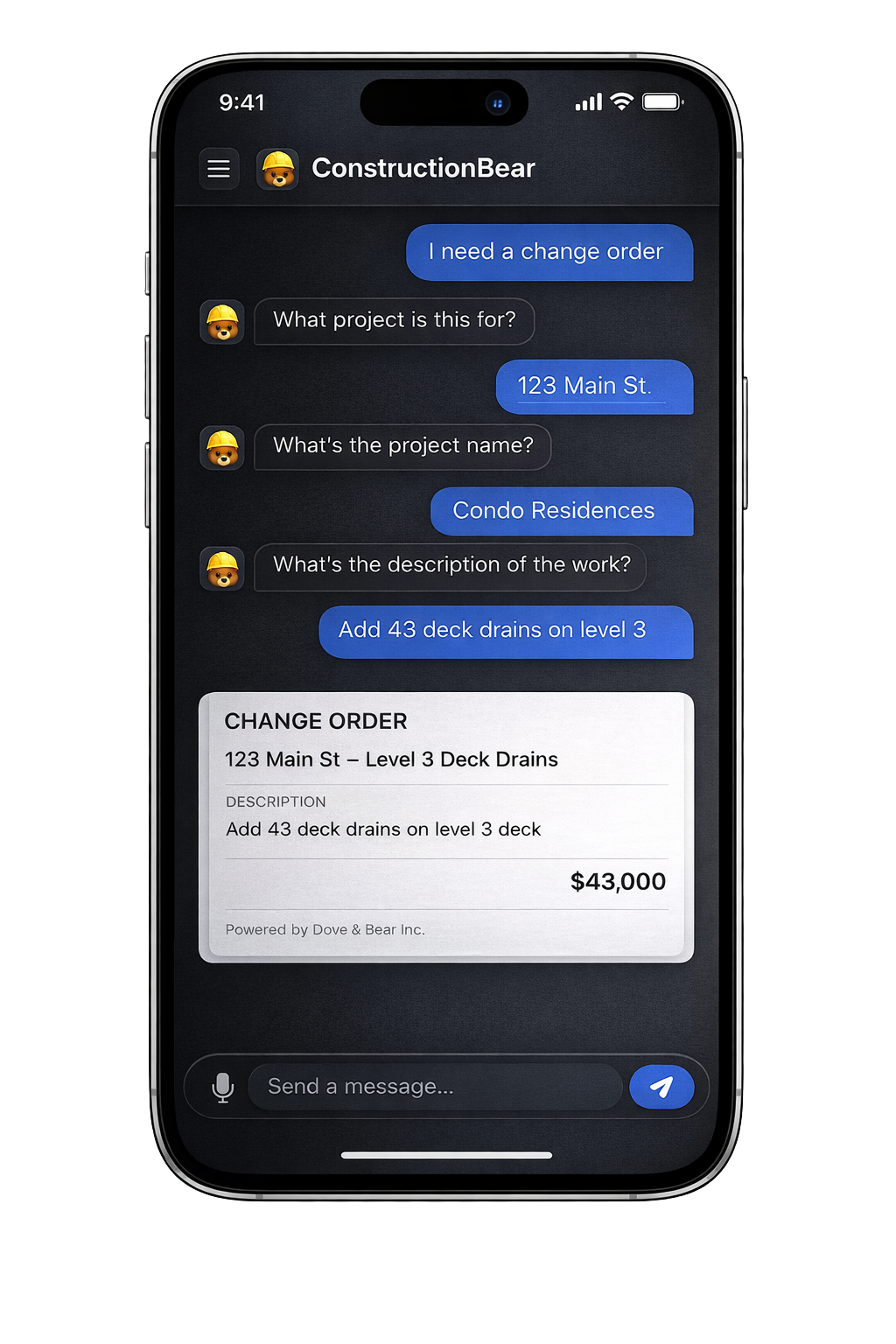ConstructionBear app